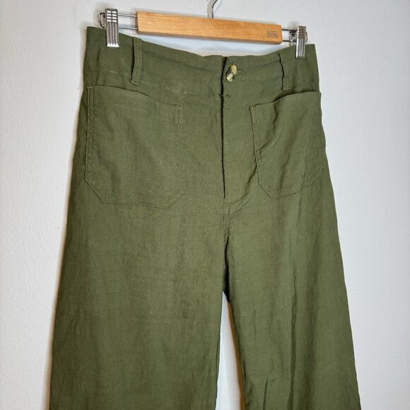 Maeve The Colette Pants 29 Green Wide Leg - Picture 3 of 5